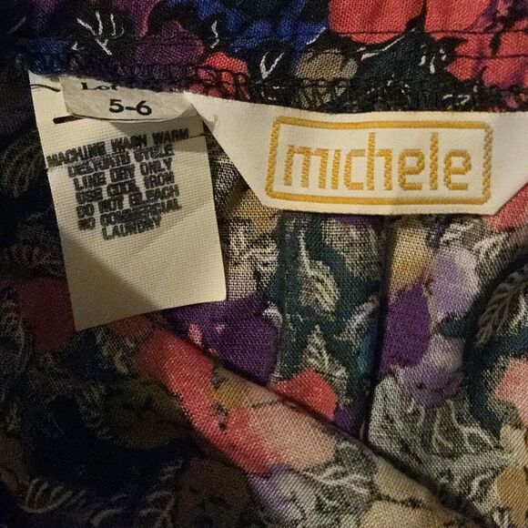 VTG Michele Size 5/6 Floral Midi Skirt Y2K Fairy Isle Cottage Spring Easter Y2K - Picture 3 of 7